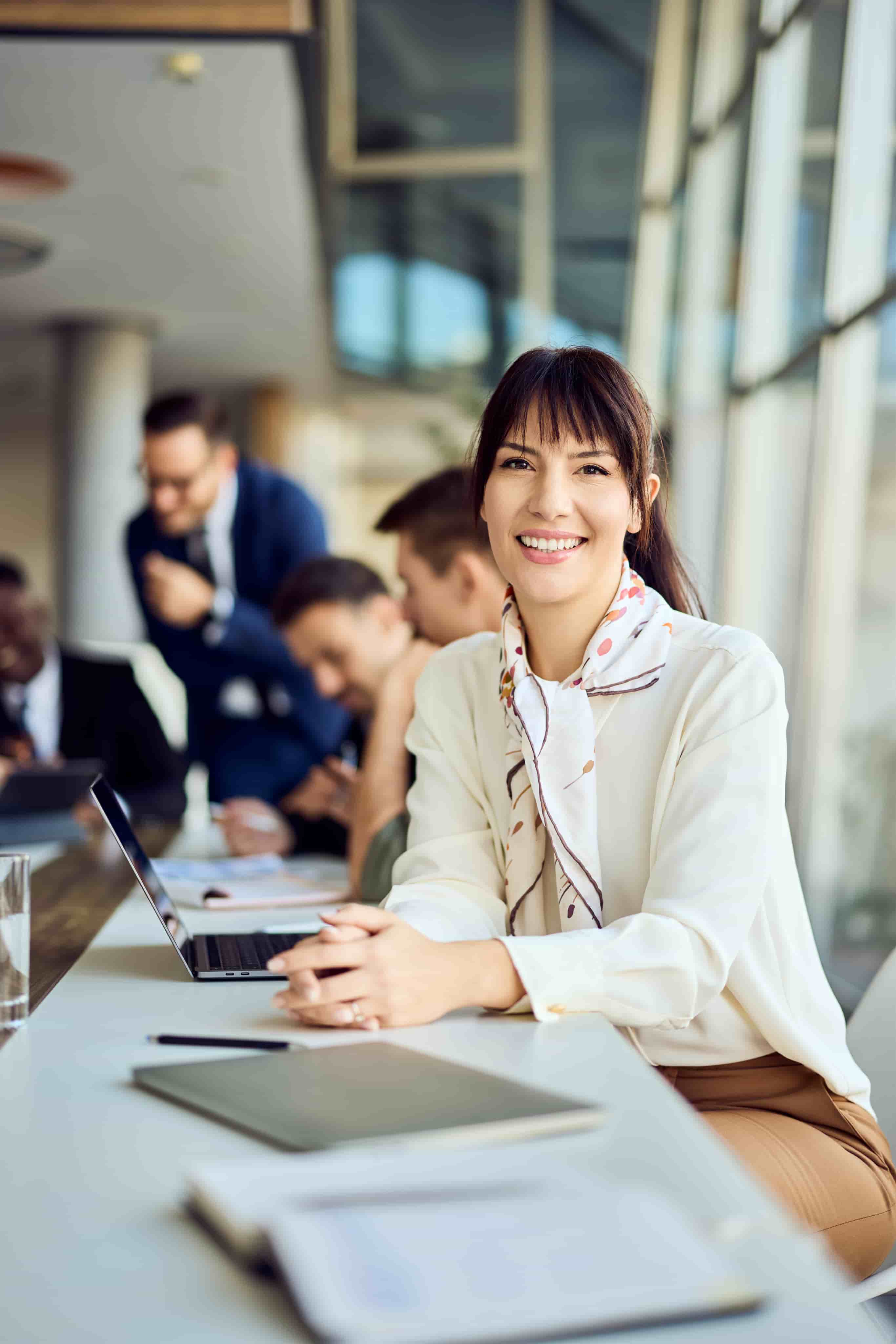 Smiling professional in a workplace